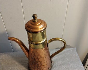 Vintage Copper Coffee Pot, Percolator, Copper Brass