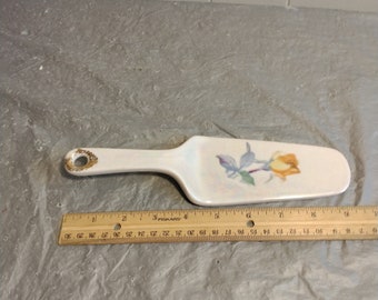 Vintage Napco Ceramic Cake Server Yellow Rose