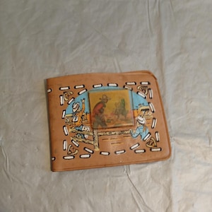 Vintage Vinyl Kinder Geldbörse, Cowboy Western Thema Geldbörse
