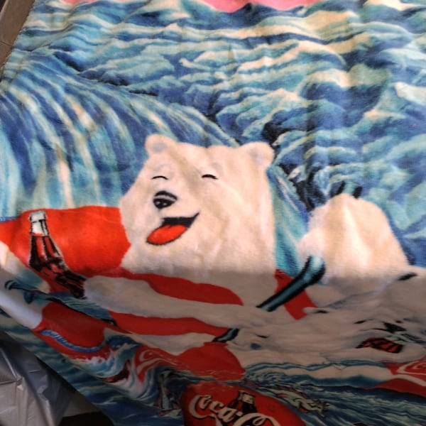 Serviette de bain de plage Coca Cola, rafting ours polaires