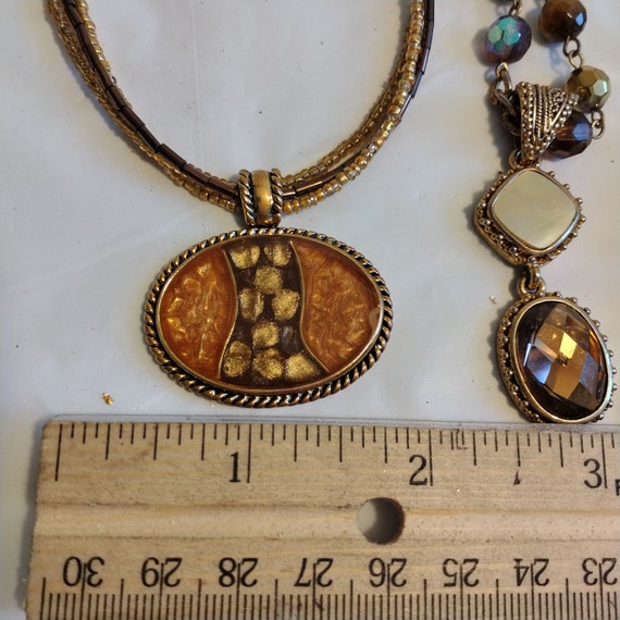 3 Vintage Necklace, Tassel Necklace Bead Drop Nec… - image 5