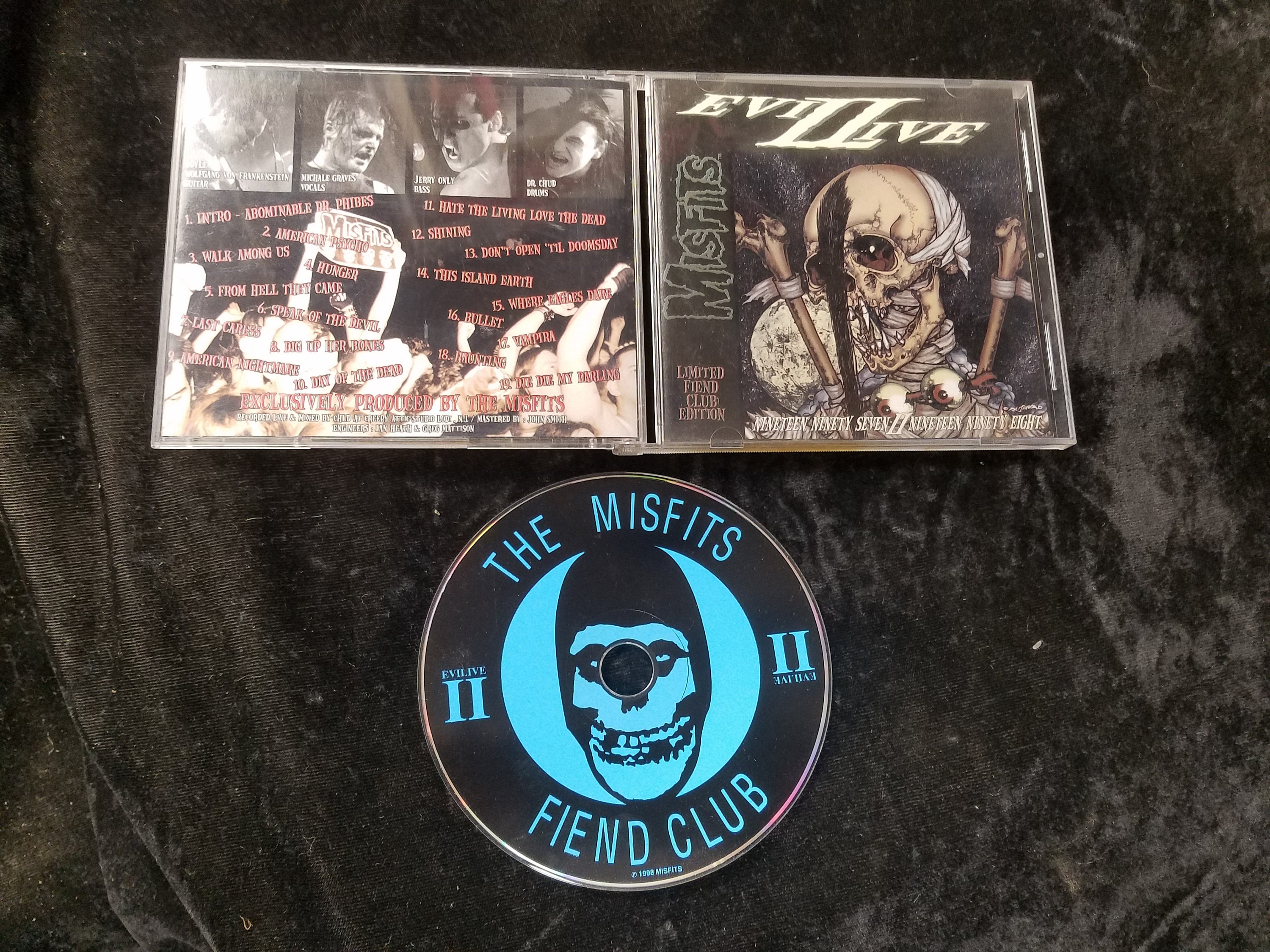 Misfits Evilive II CD 1998 Limited Fiend Club Edition MISFITS Self Released  Rare