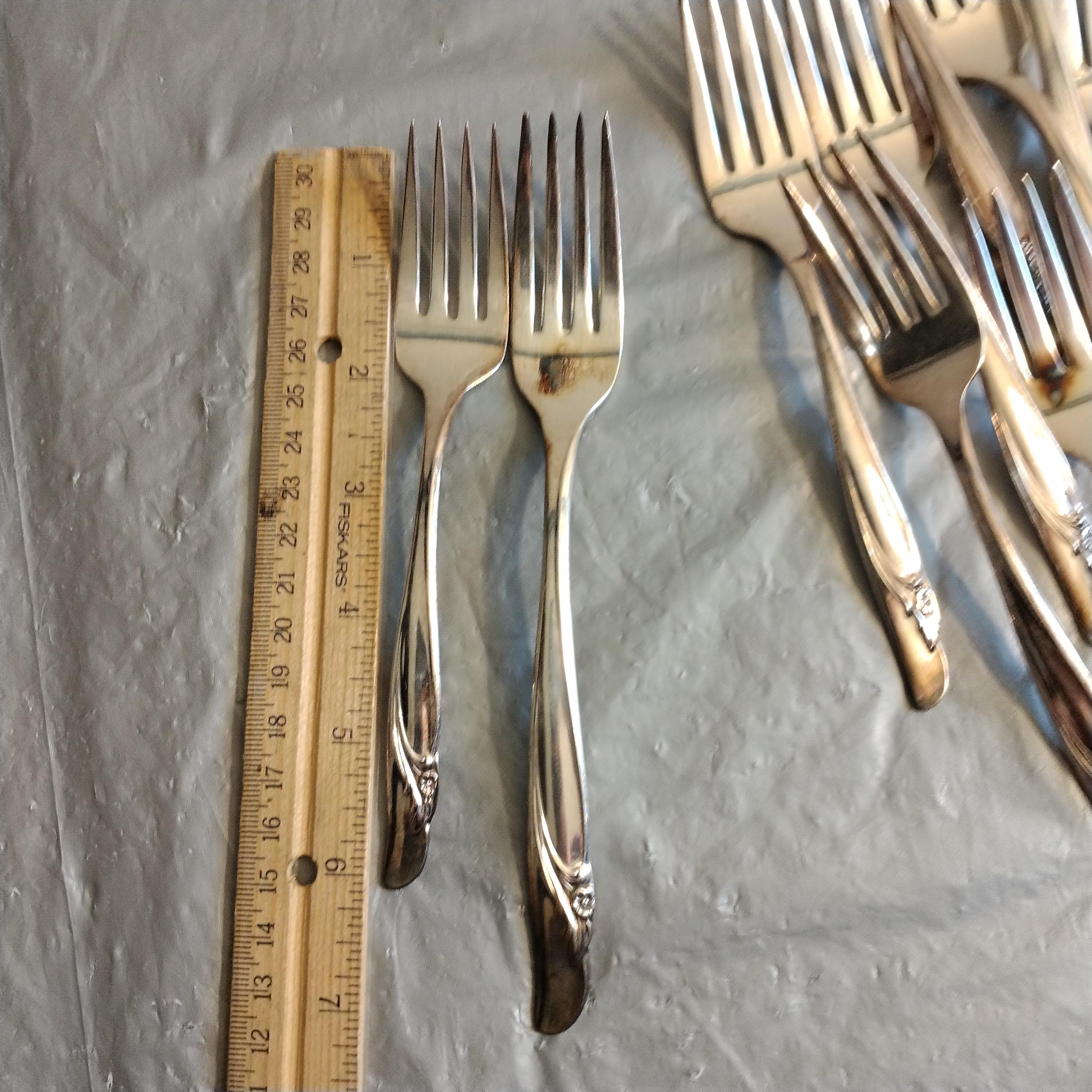 46 Pc Rogers & Bros Floral Exquisite Silverware Set, Reinforced