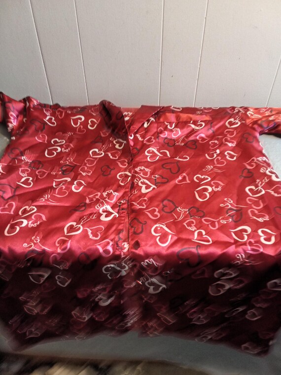 Gabrielle Intimates Red Heart Button Front Womens… - image 6