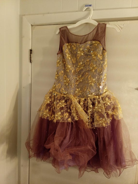 Purple & Gold Weissman Dance Costume XLC