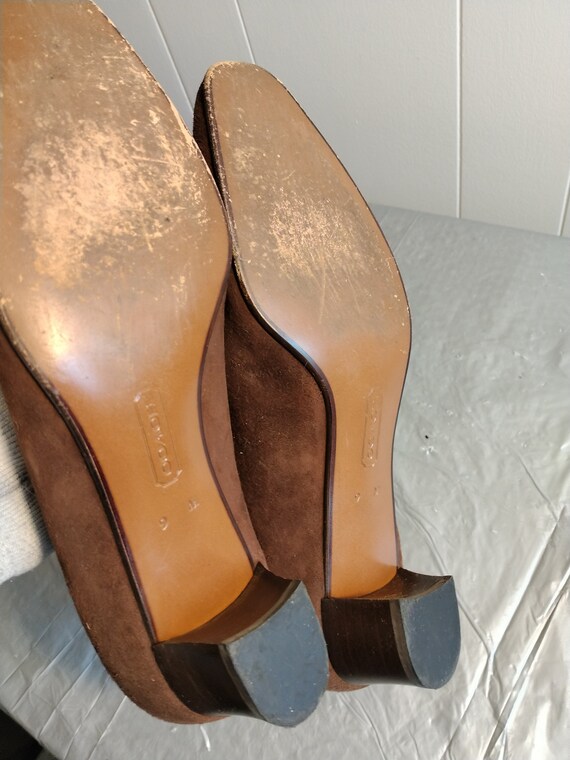 Vintage Coach Shoes, Coach City Mid Heel Brown Su… - image 5