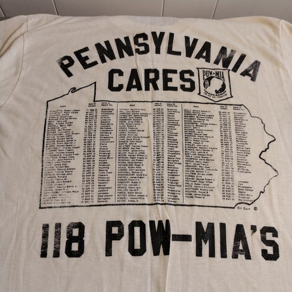 Vintage PA POW MIA Not Forgotten T Shirt with 118… - image 1