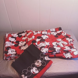 Vintage Disney Mickey Mouse Twin Bed Sheet Set