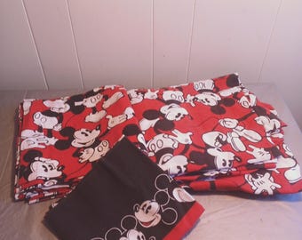 Juego de sábanas vintage de Mickey Mouse de Disney para cama de 2 plazas