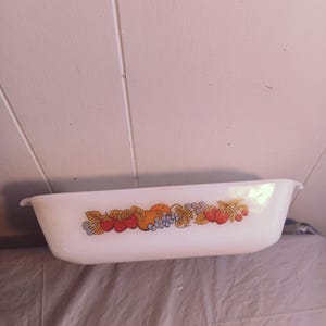 Anchor Hocking Fire King Milk Glass Fruit Harvest Loaf Pan, Read Description