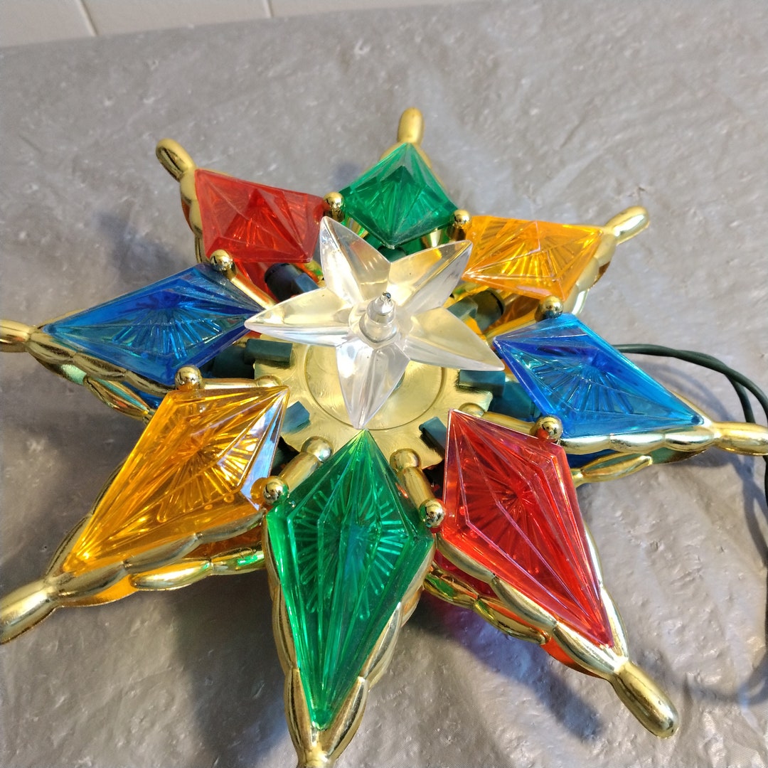 8 2 Sided Light up Star Tree Topper Christmas Decor Etsy