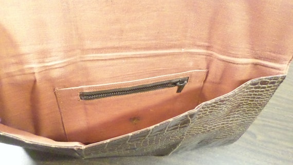 Vintage Alligator Clutch Purse Handbag 16" x 8.5" - image 4
