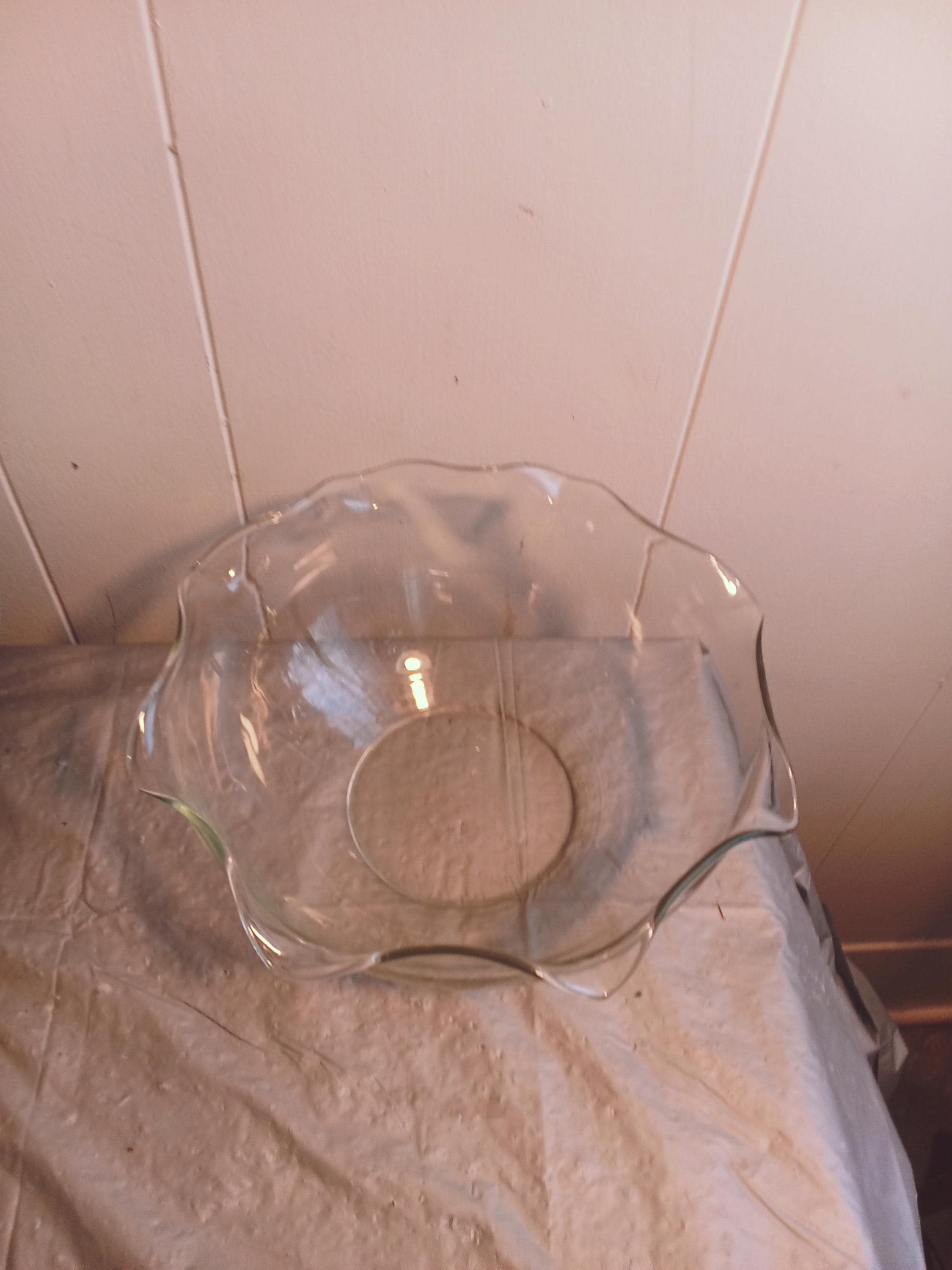 Scallop Rim Clear Glass Bowl, Serving Bowl