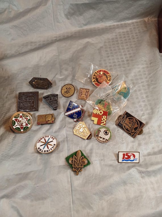 Lot Russian Ukrainian Metal Enamel Pins Lapel Pins Pinbacks