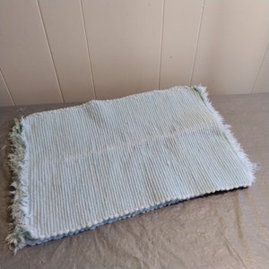 5 Vintage Woven Light Blue Placemats, Baby Blue 17&quot; Placemats