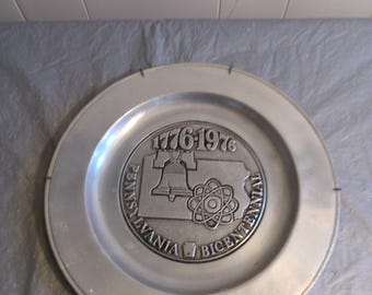 Bicentennial Commemorative Pewter Plate - Etsy