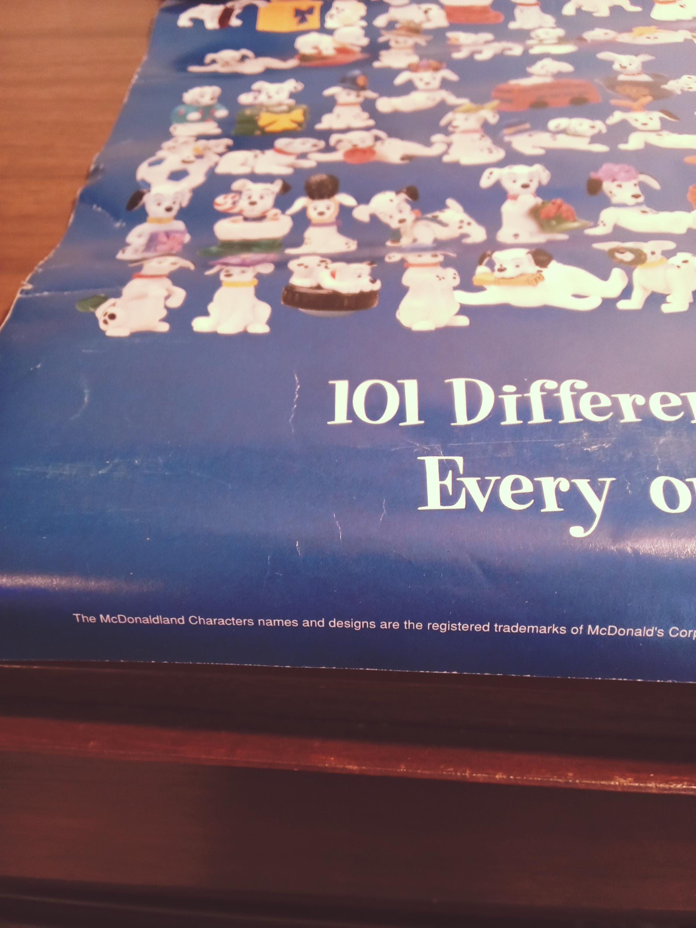 14x22インチ 両面 1990年代 マクドナルド 101匹わんちゃん ポスター