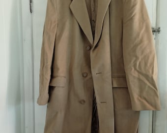 Vintage Bloomingdale's Peterborough Row Cashmere Long Mens Trench Coat