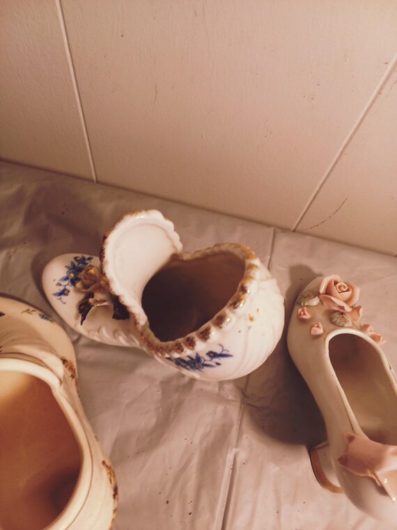 3 ヴィンテージ磁器製陶器靴、装飾靴 - Etsy 日本