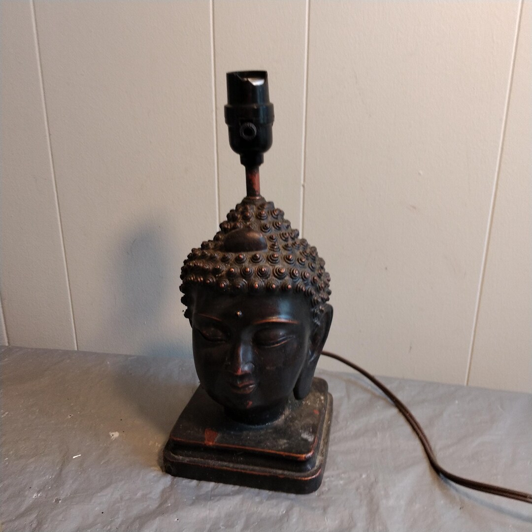 Wood Buddha Head Lamp, Read Description - Etsy