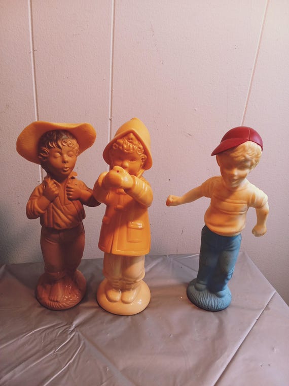 3 Vintage Avon Figural Perfume Bottles, Boy Perfume Bottles