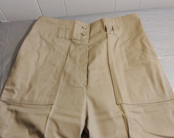 Tan Vintage Suburban Separates High Waisted Pants 14, Corset Pants