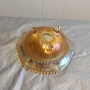 Vintage Iridescent Carnival Glass Bowl Candy Dish