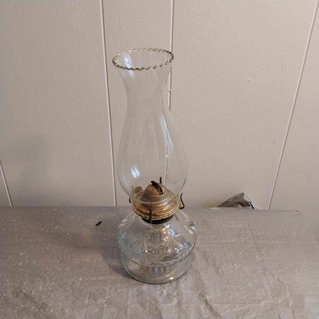 Vintage Eagle Oil Lamp Clear Glass Oil Lamp Etsy