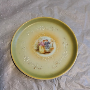 3 1/2&quot; Vintage Japan SGK Hand Painted Coaster Dish, Victorian Couple