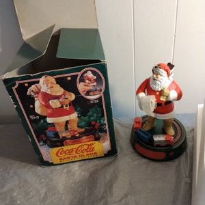 Vintage Ertl Coca Cola Mechanical Bank, Santa Train Piggy Bank w/COA