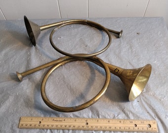 Vintage Brass Horn Tree Ornament 1 Brass Instrument Small