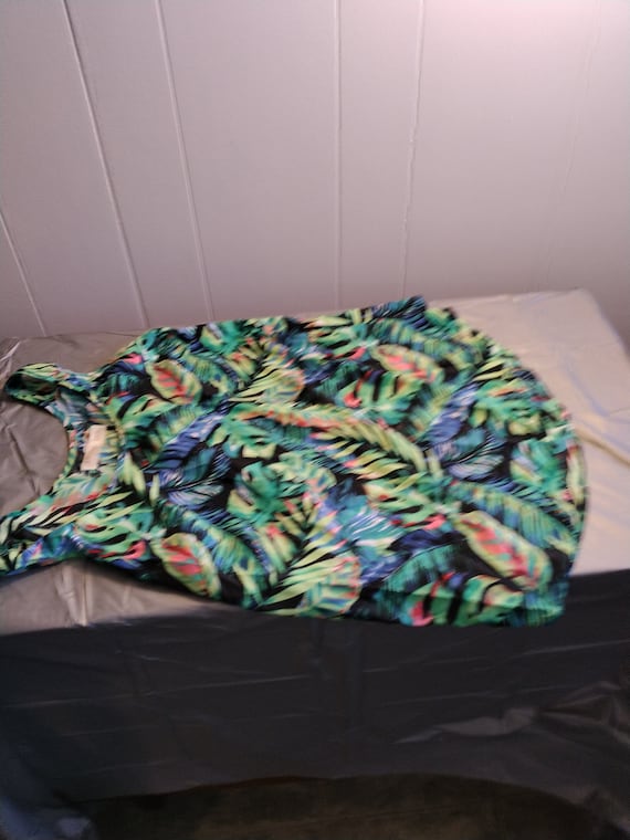 Vintage Faded Glory Sleeveless Shirt, Tropical Pr… - image 5