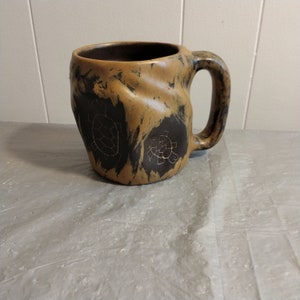 Vintage Mexico Art Pottery Turtle Mug