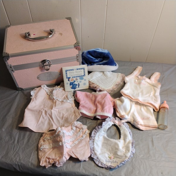 Lot American Girl Bitty Baby Doll Clothes, Doll Trunk Case, Bitty Book, Look & Read Description
