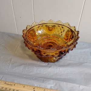 Vintage Fenton Amber Hobnail Kerzenhalter mit Fuß