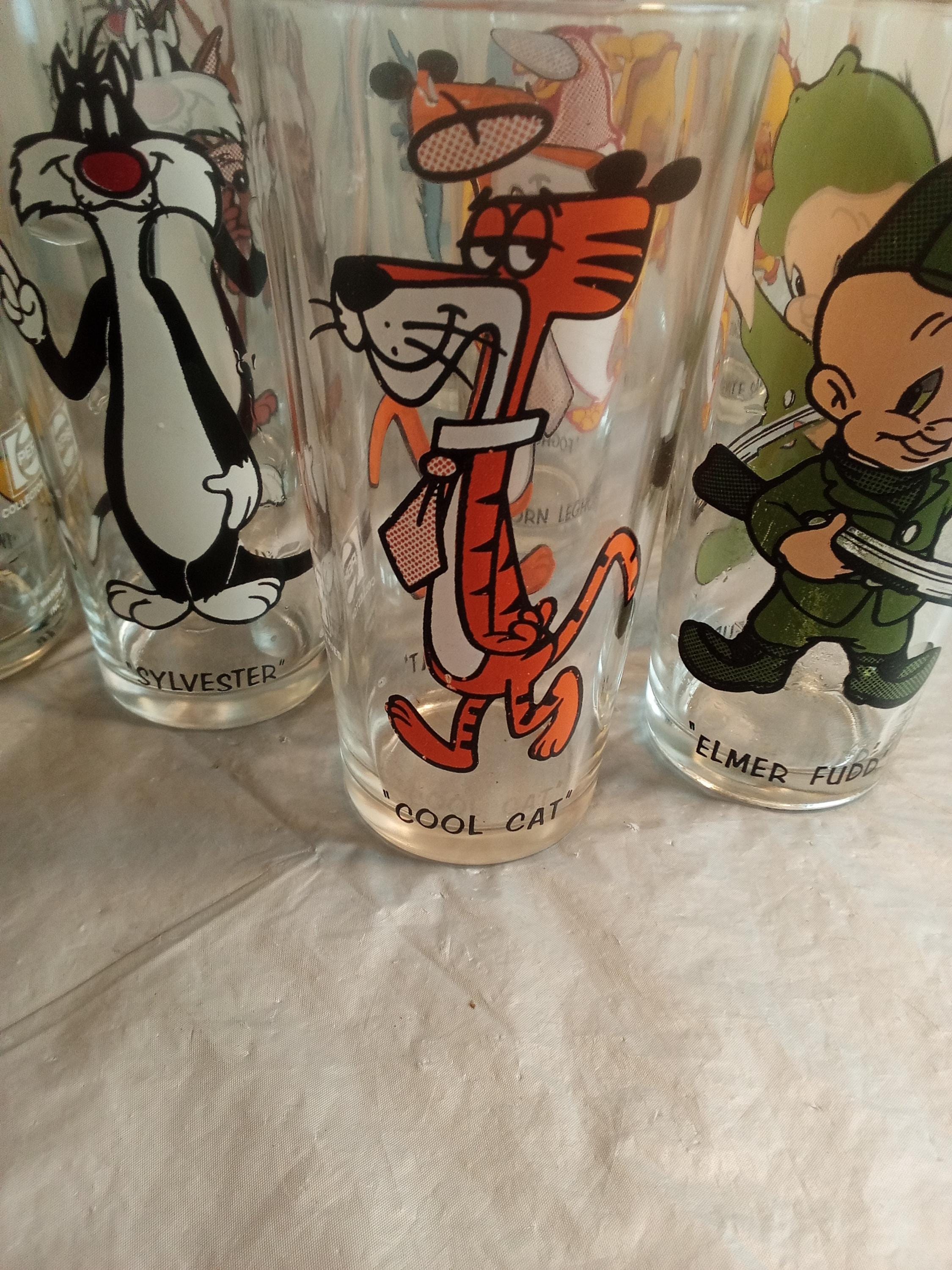 Set of 13 1970s Pepsi Looney Tunes Glasses, Bugs Bunny Road Runner