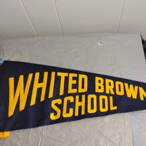 23.5" Vintage Whited Brown School Pennant