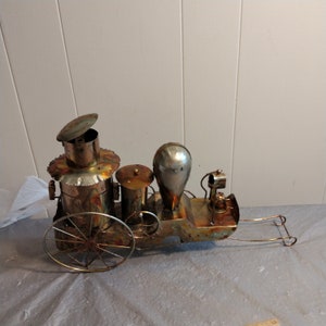 Vintage Musical Pull Fire Truck Steam Engine Sculpture