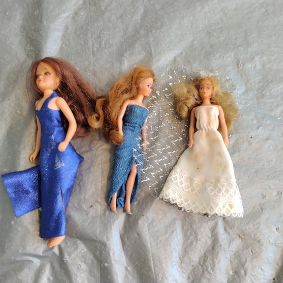 3 Vintage Mini Dolls 1 is Posable Mini Bride Doll Etsy Australia