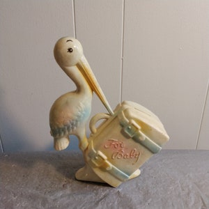 Vintage Pelican Baby Still Piggy Bank, Plastic For Baby Bank, Baby Room Decor