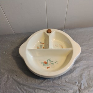 Vintage Excello Warming Bowl, Baby Warming Bowl, Little Boy Blue Warming Bowl