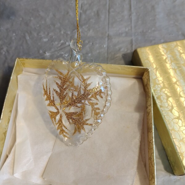 Glass Heart Ornament Etsy