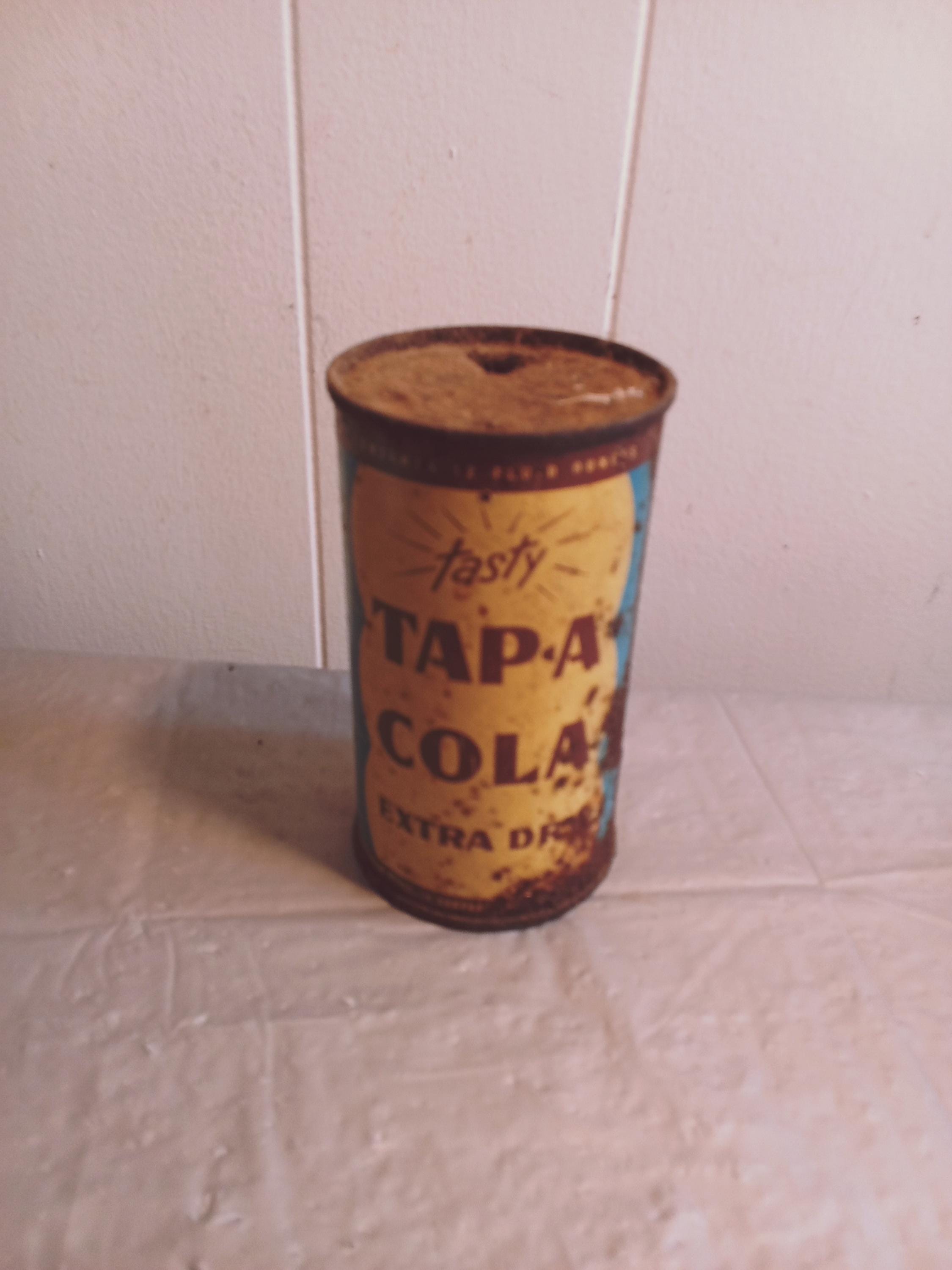 Vintage Hoffman Beverage Rusty Can of Tasty Tap-A Cola, Vintage Soda Can