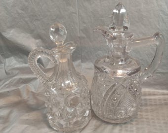 2 Vintage Oil & Vinegar Cruets, Read Description