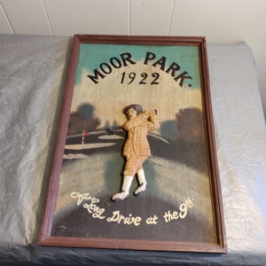17.75x11.75&quot; Vintage Moor Park Golf Wall Hanging, A Long Drive At The 9th