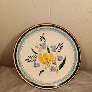 Vintage Stangl Country Garden Tallrik, Gul & Lila Blommig Tallrik