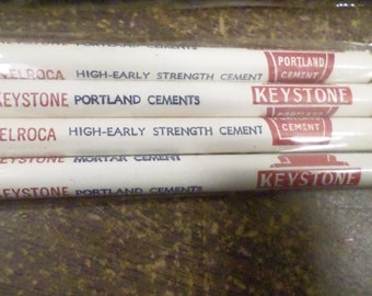 Set of 8 Sealed Vintage Advertising Pencils, Keystone Portland Cement