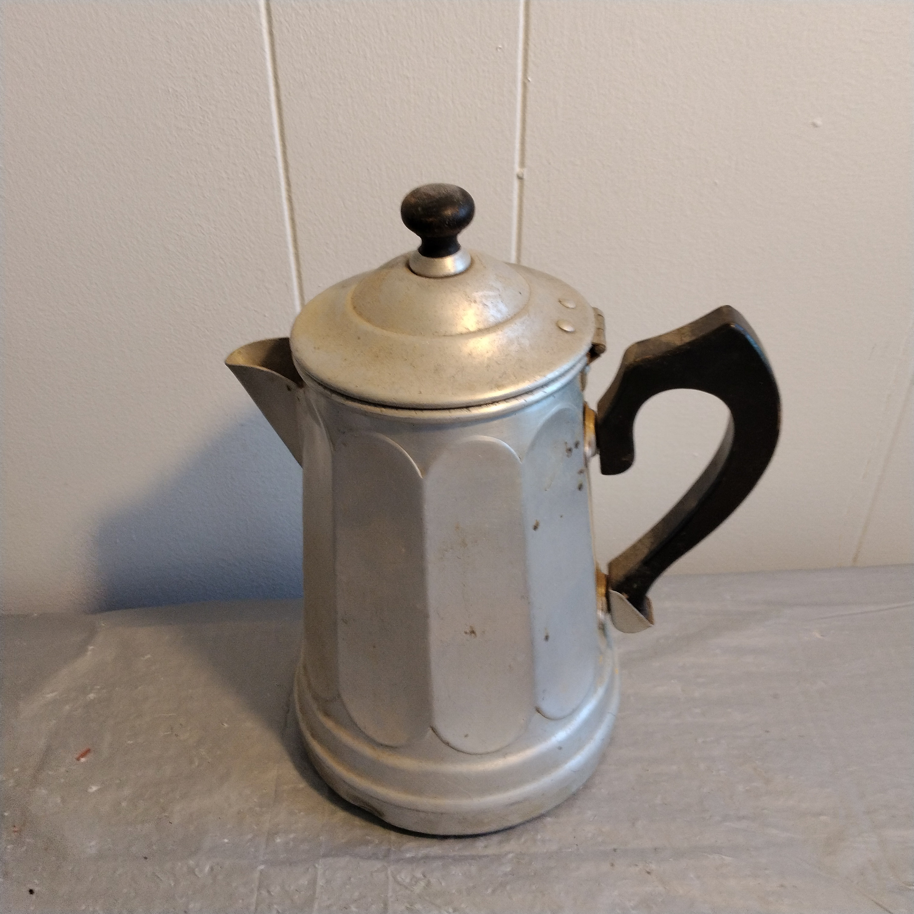 Vintage Aluminum Mirro Coffee Pot, Stove Top Coffee Pot 