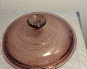 Pyrex Purple Glass Pot Lid 8 3/8&quot;