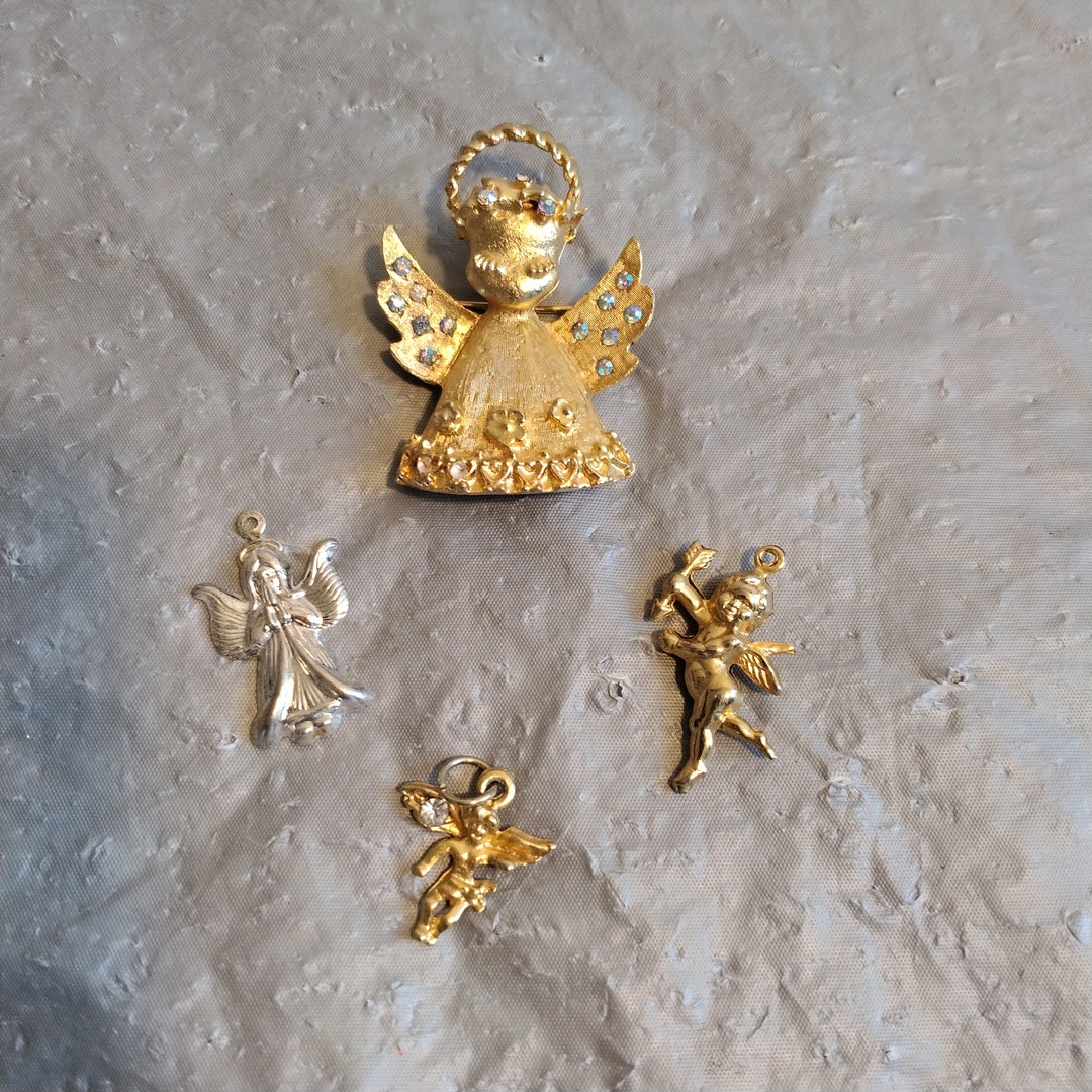 Vintage Angel Lot, Angel Brooch Pendant Charm - Etsy